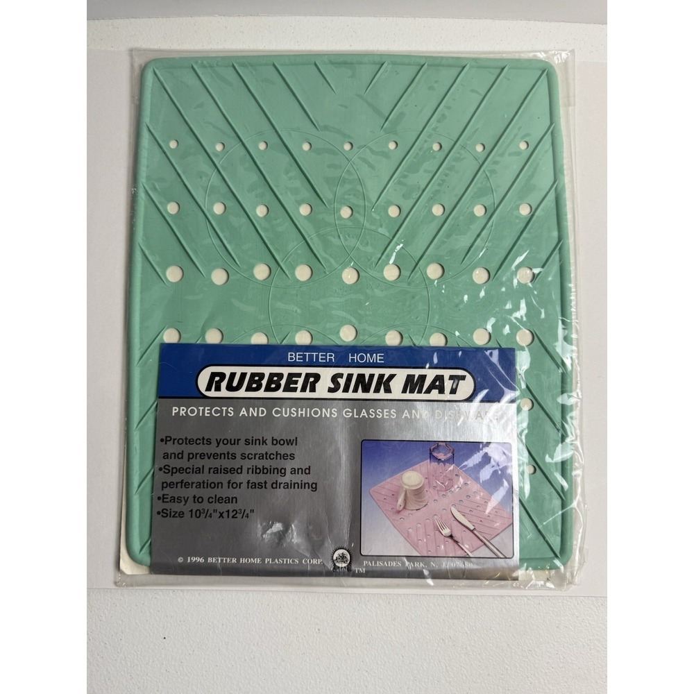 Vintage Better Home Rare Mint Green Rubber Sink Mat  Strainer mat 1996